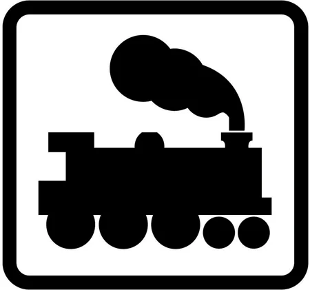 Open railway level crossing without light signals