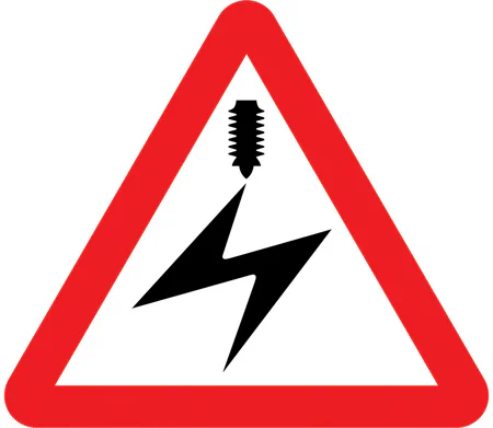 Electrified overhead cable ahead