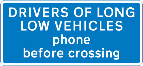 Drivers of long low vehicles must telephone to obtain permission before using a railway or tramway level crossing