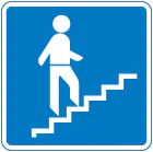 Stepped entrance to pedestrian overbridge