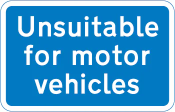 Road unsuitable for motor vehicles