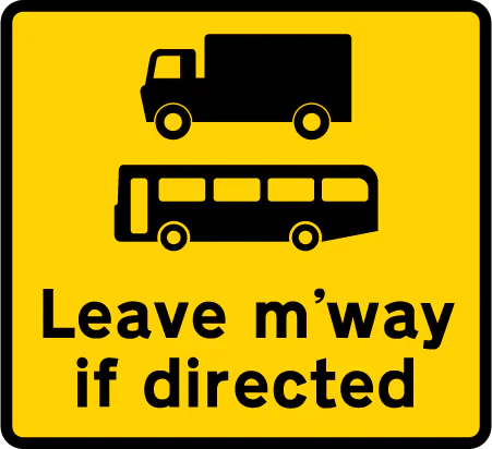 Goods vehicles and buses may be directed to leave the motorway at the junction ahead