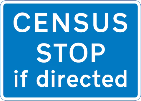 Vehicles may be directed to stop at a traffic survey ahead