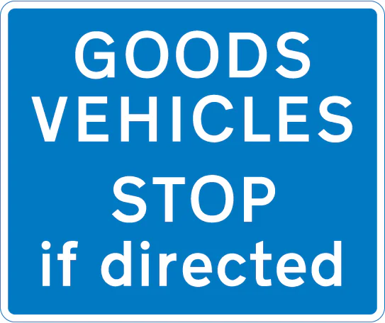 Goods vehicles may be directed to stop ahead by a constable in uniform