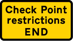 End of vehicle check point area