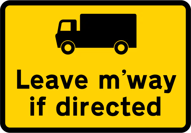 Goods vehicles may be directed to leave the motorway at the junction ahead