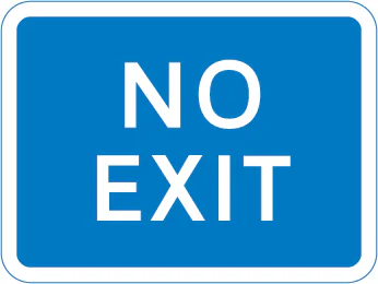 Exit from a car park, private access road or property from a public road not allowed