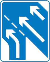 Additional traffic lane joining from the left ahead
