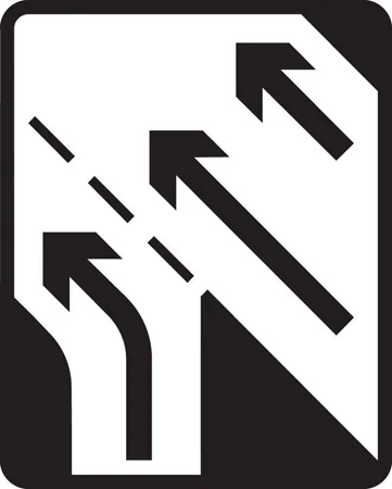 Additional traffic joining from the left ahead (non-primary route)