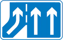 Additional traffic lane joining from the right ahead