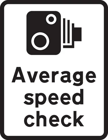 Length of road where two cameras are used to measure the average speed of a vehicle between two points