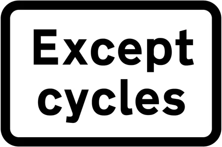 Cycles excluded from restriction or prohibition conveyed by associated sign