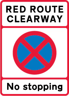 Entrance to red route clearway