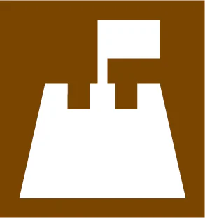 Tourist symbol for England and Wales: beach