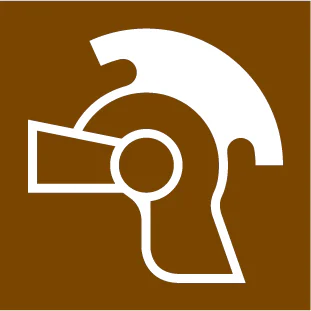 Tourist symbol for England and Wales: site with Roman remains