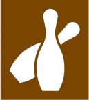 Tourist symbol for England and Wales: ten pin bowling